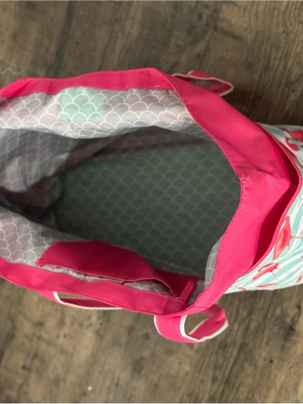 surf style Hot Pink Flamingo Stripe Tote